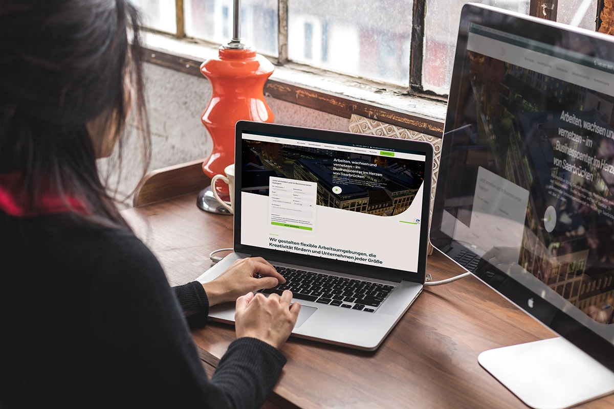 Business Center Webseite Webseitenansicht des Kunden Business Center Saarbrücken